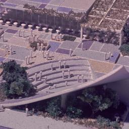 Model, aerial view of amphi...
