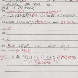 Eastern questionnaire, answ...