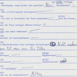 Western questionnaire, answ...