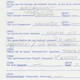 Western questionnaire, answ...