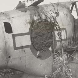 Wrecked US plane w/ covered...
