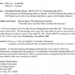 Announcements, 2000-12-01. ...