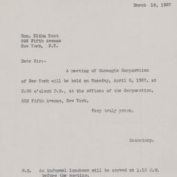 Board Meeting, 4/5/1927