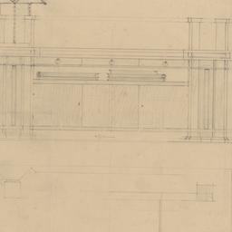 Library table elevation, plan