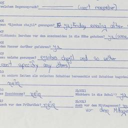 Western questionnaire, answ...