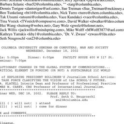 Announcements, 2002-12-18. ...