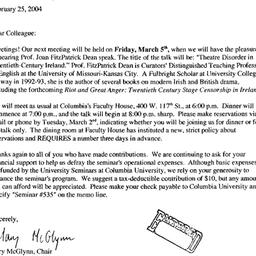 Announcements, 2004-03-05. ...