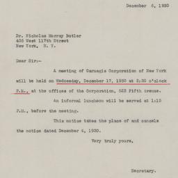Board Meeting, 12/17/1930