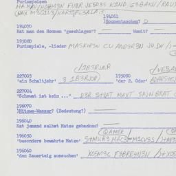 Western questionnaire, answ...
