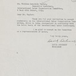 Letter from David Dubinsky ...