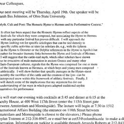 Announcements, 2001-04-19. ...