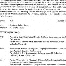Schedules, Language and Cog...