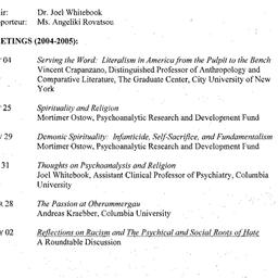 Schedules, Psychoanalytic S...