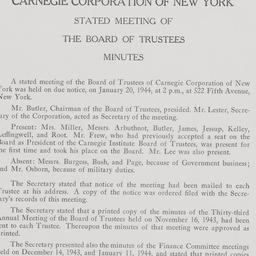 Board Meeting, 1/20/1944