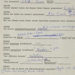 Western questionnaire, answ...