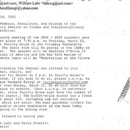 Announcements, 2005-03-24. ...