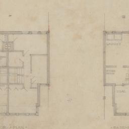 Basement, second floor plans