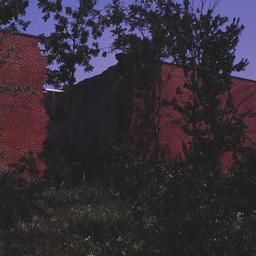 Exterior view, detail of ga...