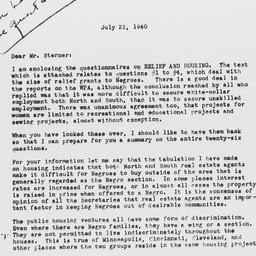 Letter from T. Arnold Hill ...
