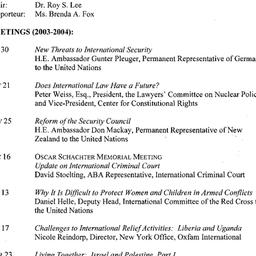 Schedules, Problem of Peace...