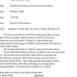 Announcements, 2001-02-05. ...