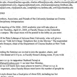 Announcements, 2005-04-21. ...