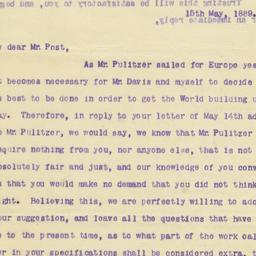 Typed Letter To George Post