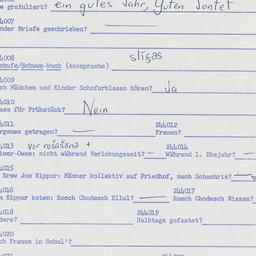Western questionnaire, answ...