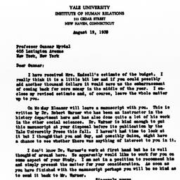 Letter from Dorothy Swaine ...