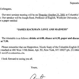 Announcements, 2001-10-25. ...