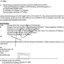 Announcements, 2004-01-27. ...
