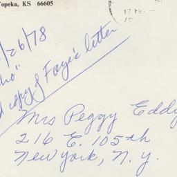 Letter from Ann C. Eads to ...