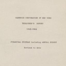 Treasurer's Report, 194...