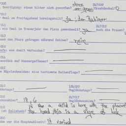 Western questionnaire, answ...