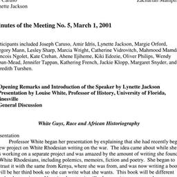 Minutes, 2001-03-01. Studie...