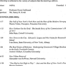 Schedules, City, seminar 45...