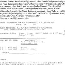 Announcements, 2004-11-22. ...