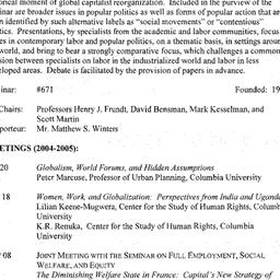 Schedules, Globalization, L...