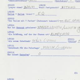 Western questionnaire, answ...