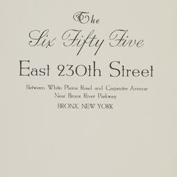 655 E. 230 Street, The Six ...