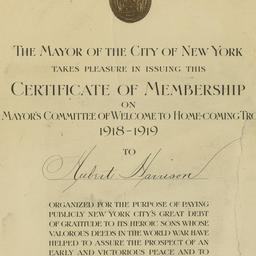 Certificate of Membership, ...