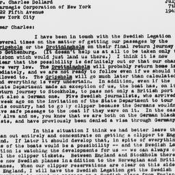 Letter from Gunnar Myrdal t...