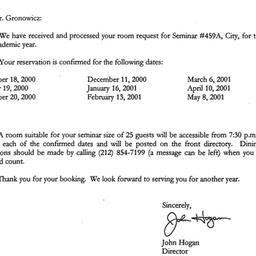 Correspondence, 2001-05-22....