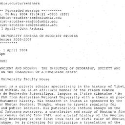 Announcements, 2004-04-01. ...