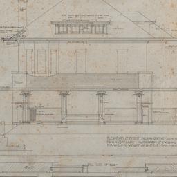 Working drawing: Front elev...