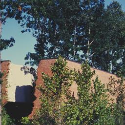 Exterior view, from oblique...