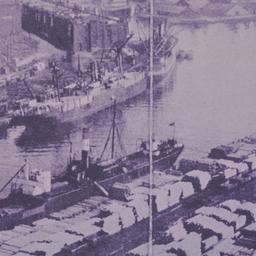 Aerial view of port.