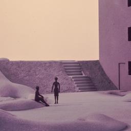 Model, detail of playground.