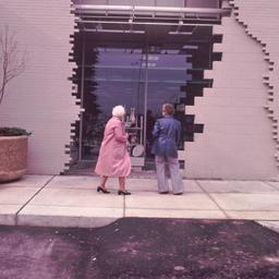 Exterior view, people viewi...