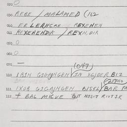 Eastern questionnaire, answ...